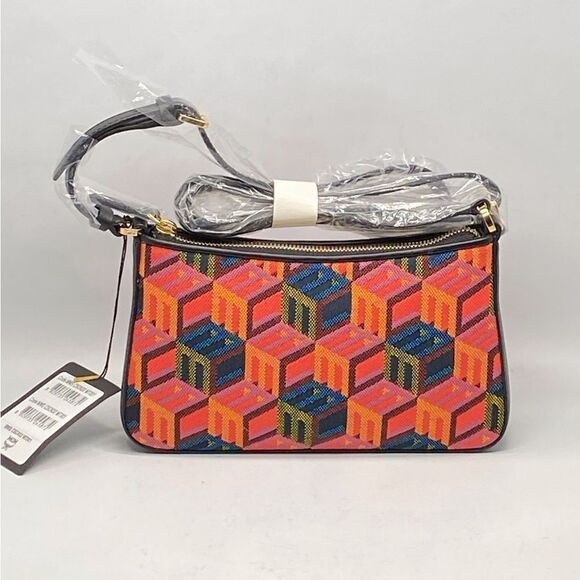 MCM Cubic Monogram Jacquard & Leather Crossbody - Picture 4 of 15